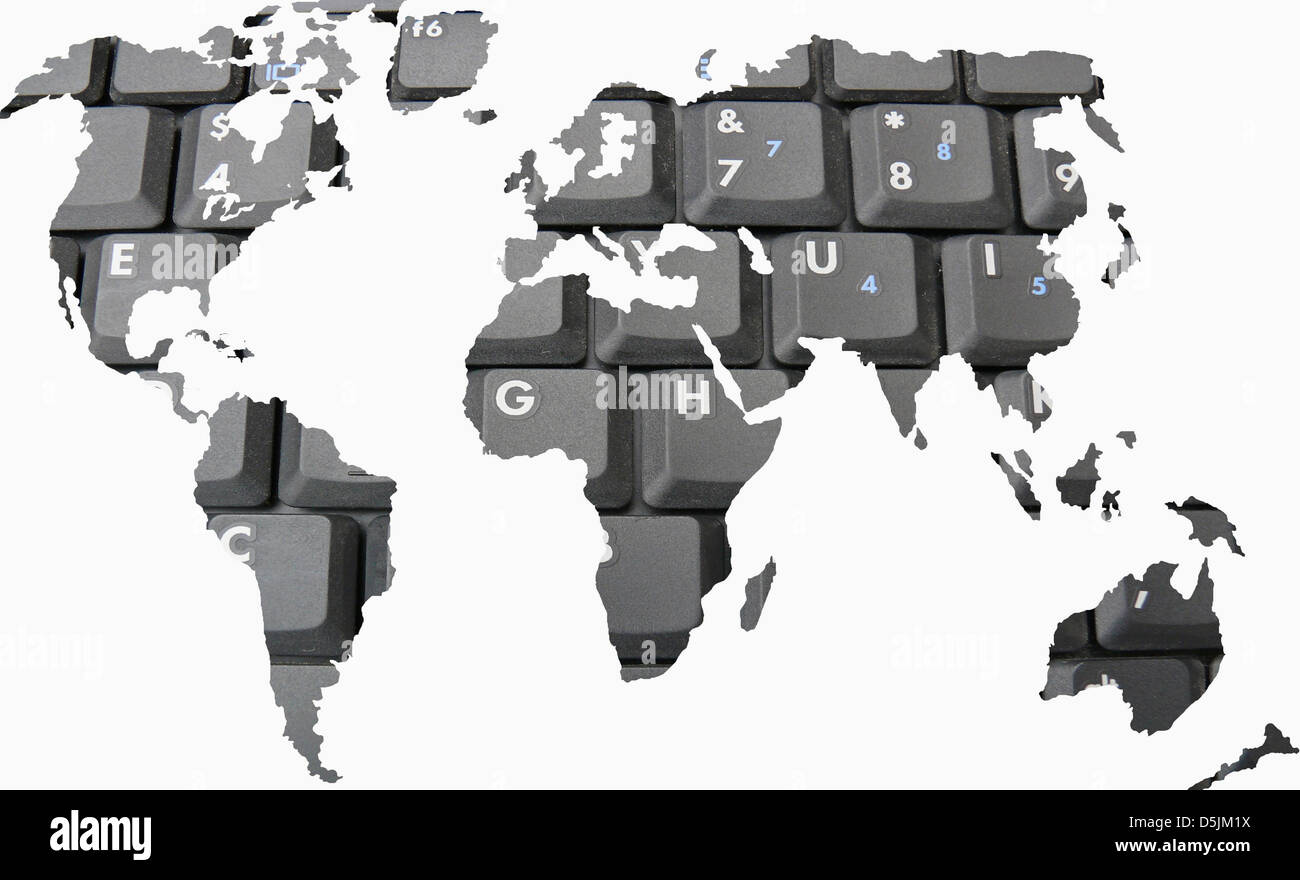 World Map Keyboard, Concept Stock Photo Alamy