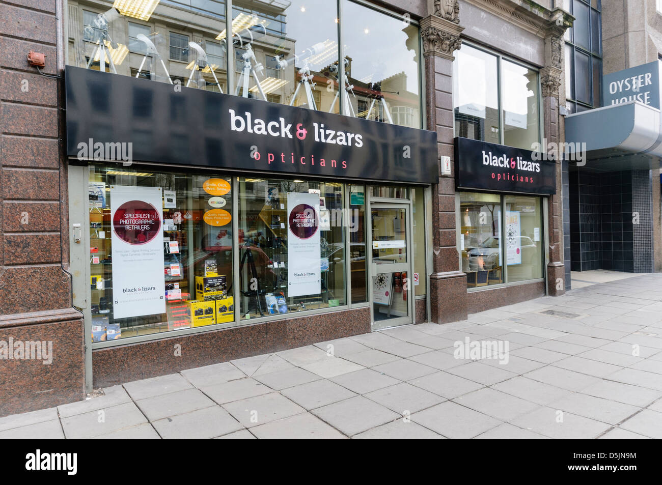Blacks and Lizars shop and opticians, Belfast. Stock Photo