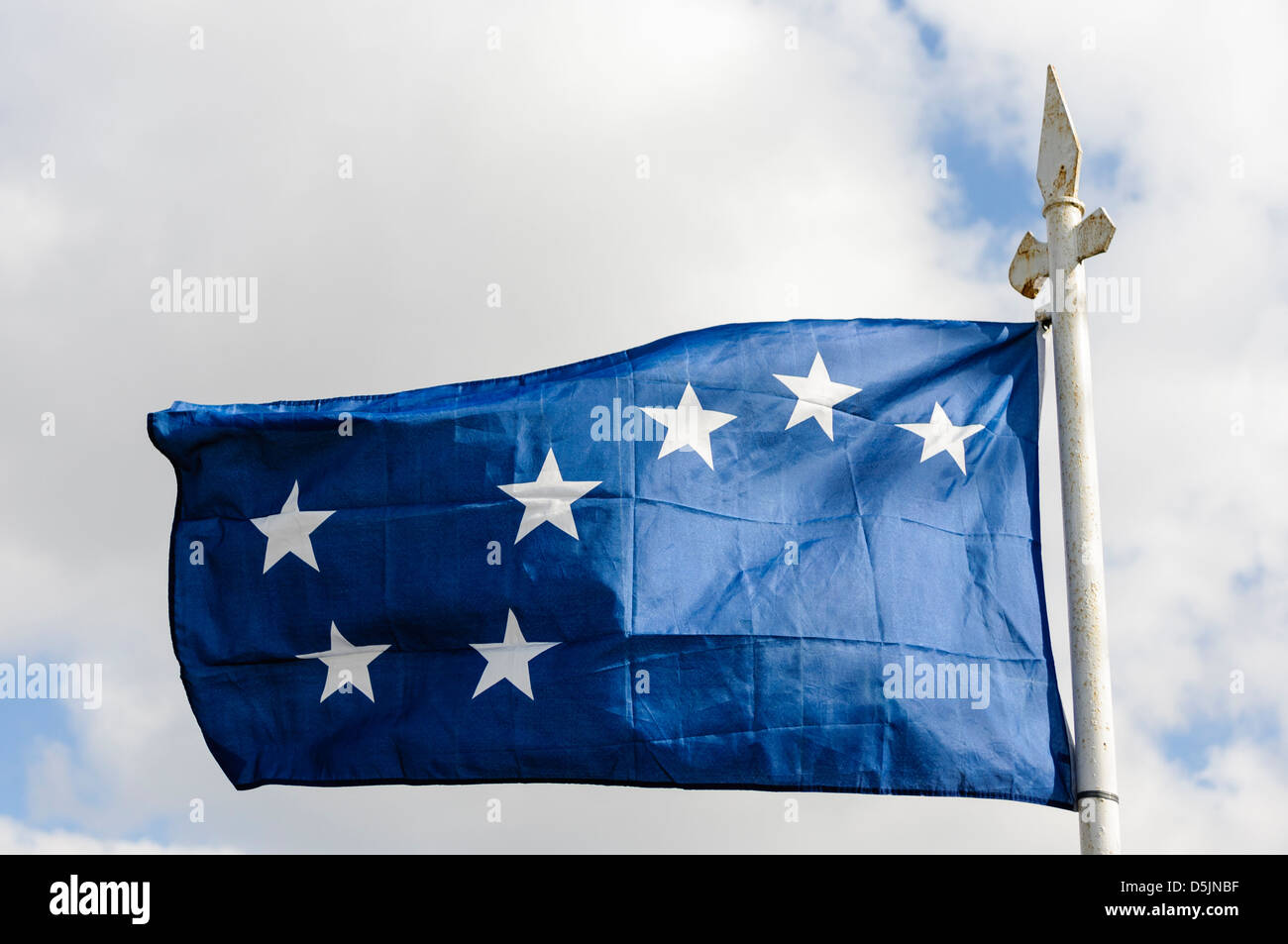 The Starry Plough flag, used by the Irish National Liberation Army and some other Irish republican socialist groups. Stock Photo