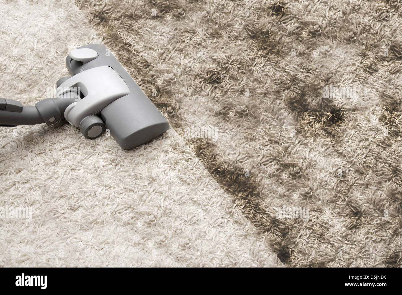 Vacuuming dirty carpet Stock Photo Alamy