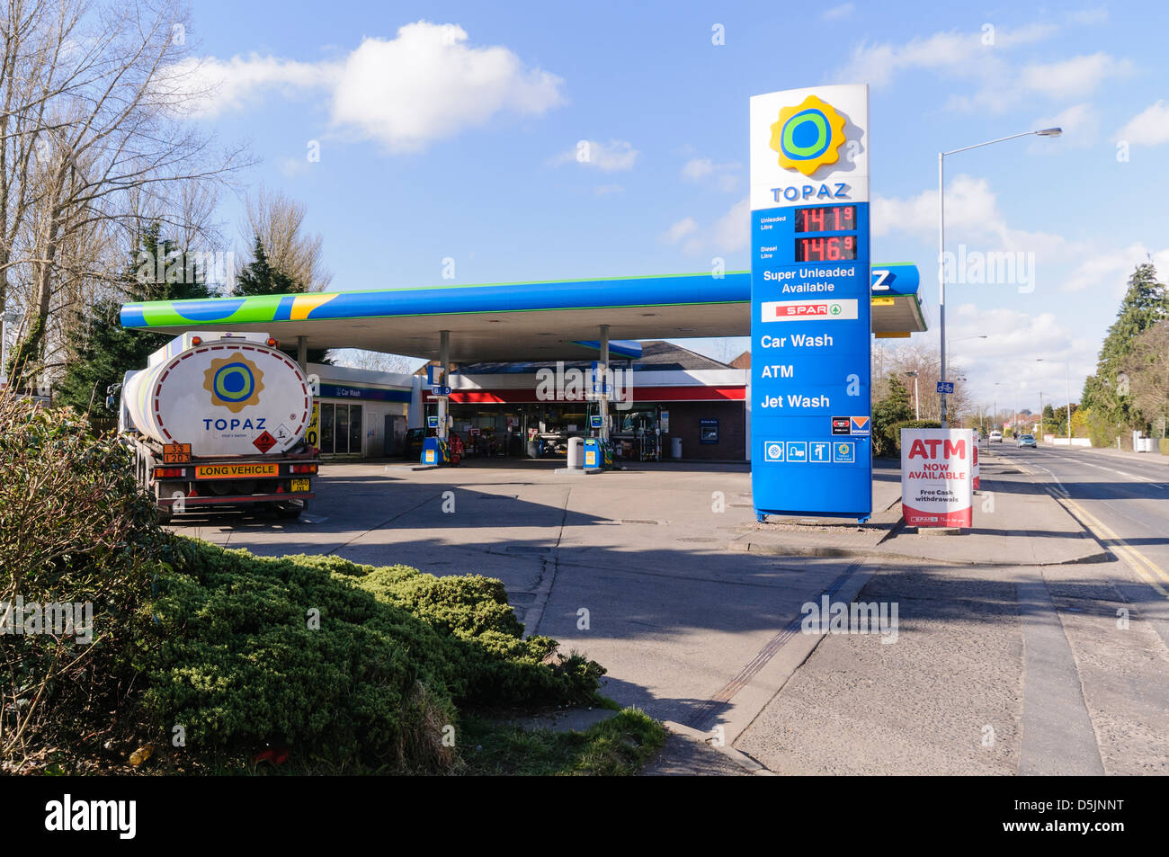 Topaz petrol filling station Stock Photo