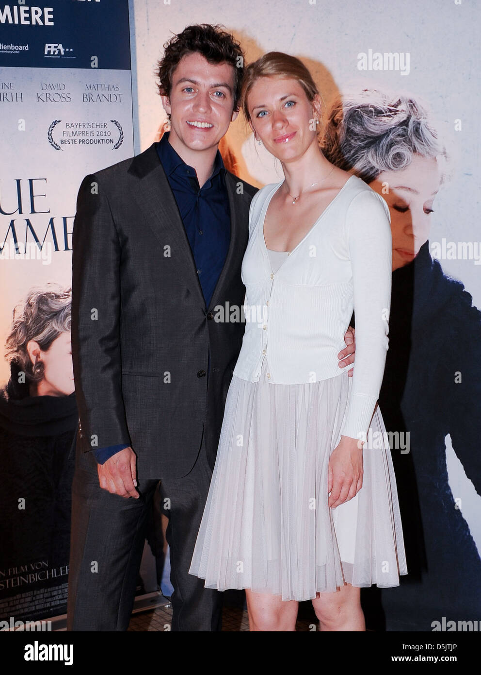 Niklas Kohrt and Juta Vanaga at the Berlin premiere of 'Das Blaue vom Himmel' at Astor Filmlounge movie theatre. Berlin, Stock Photo