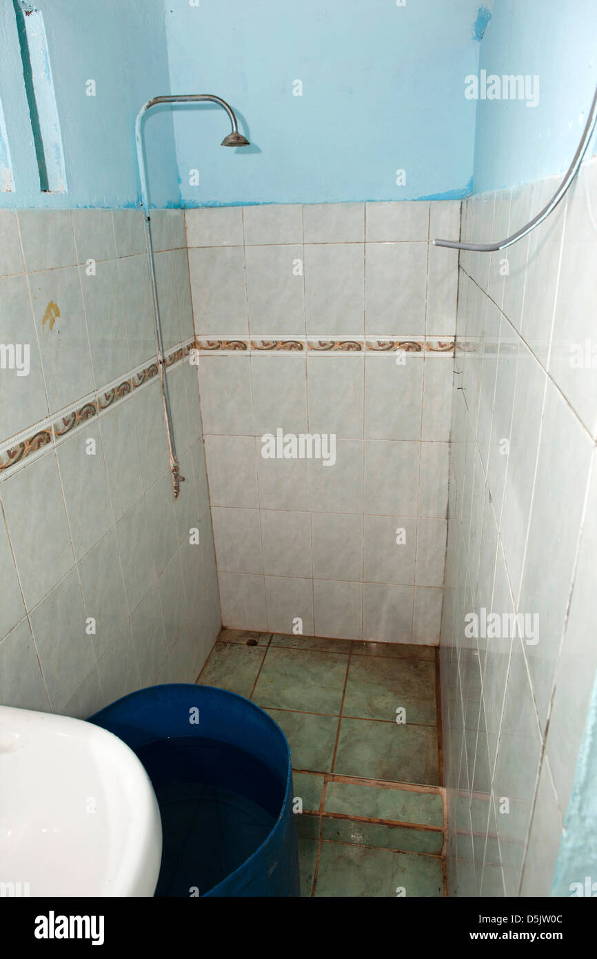 Madagascar, Ankify, Marina Hotel dirty bathroom with no running water