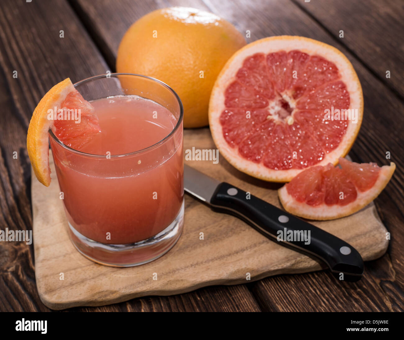 Portion of fresh made Grapefruit Juice Stock Photo