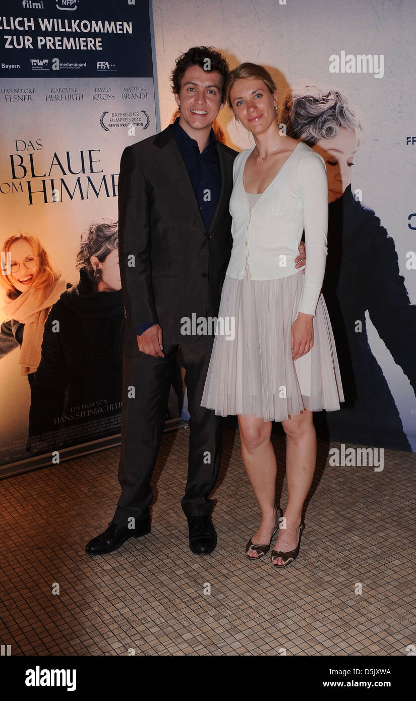 Niklas Kohrt and Juta Vanaga at the Berlin premiere of 'Das Blaue vom Himmel' at Astor Filmlounge movie theatre. Berlin, Stock Photo