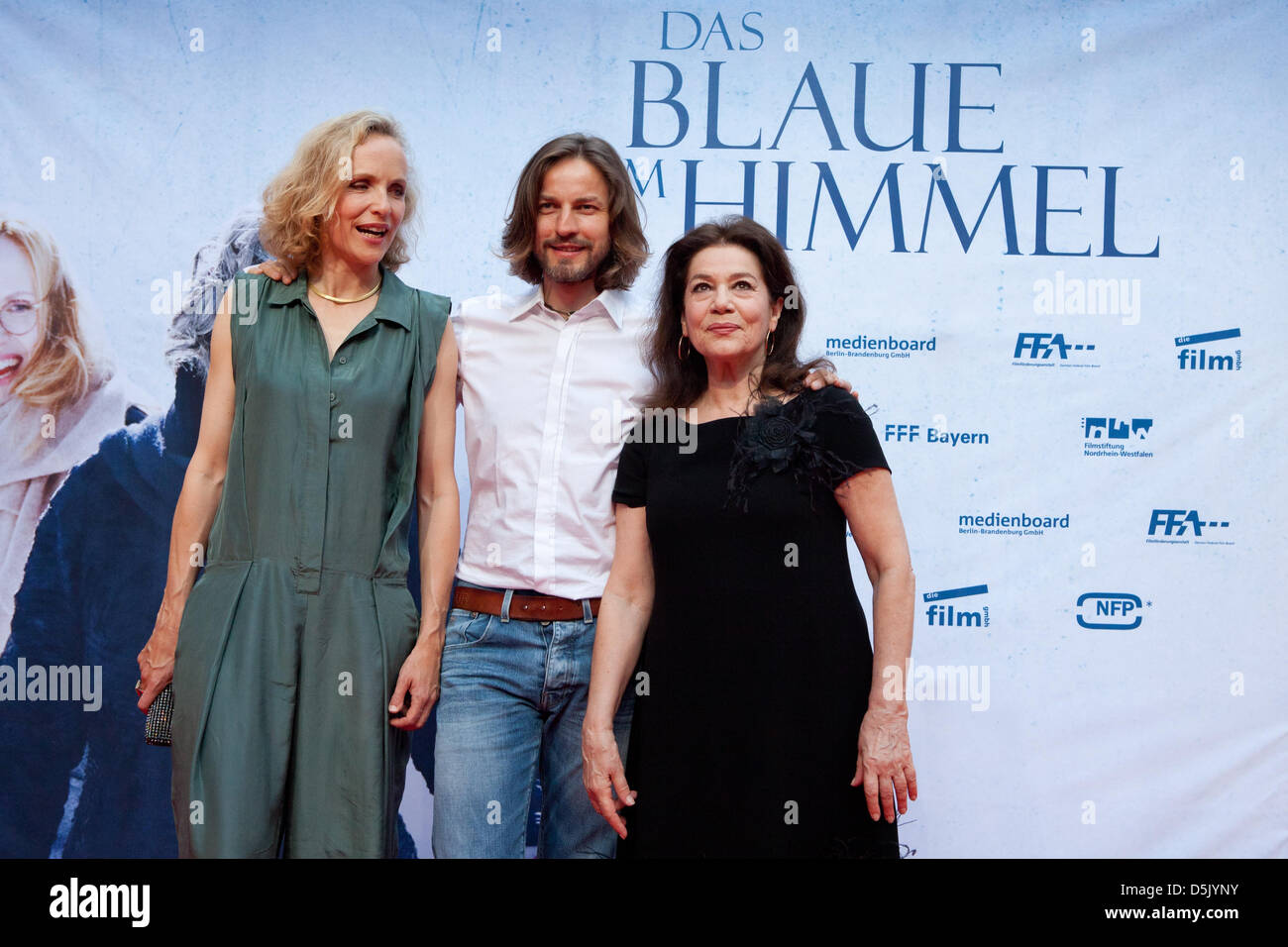 Juliane Koehler, Hans Steinbichler , Hannelore Elsner, at the world premiere of "Das Blaue vom Himmel" at Lichtburg movie Stock Photo