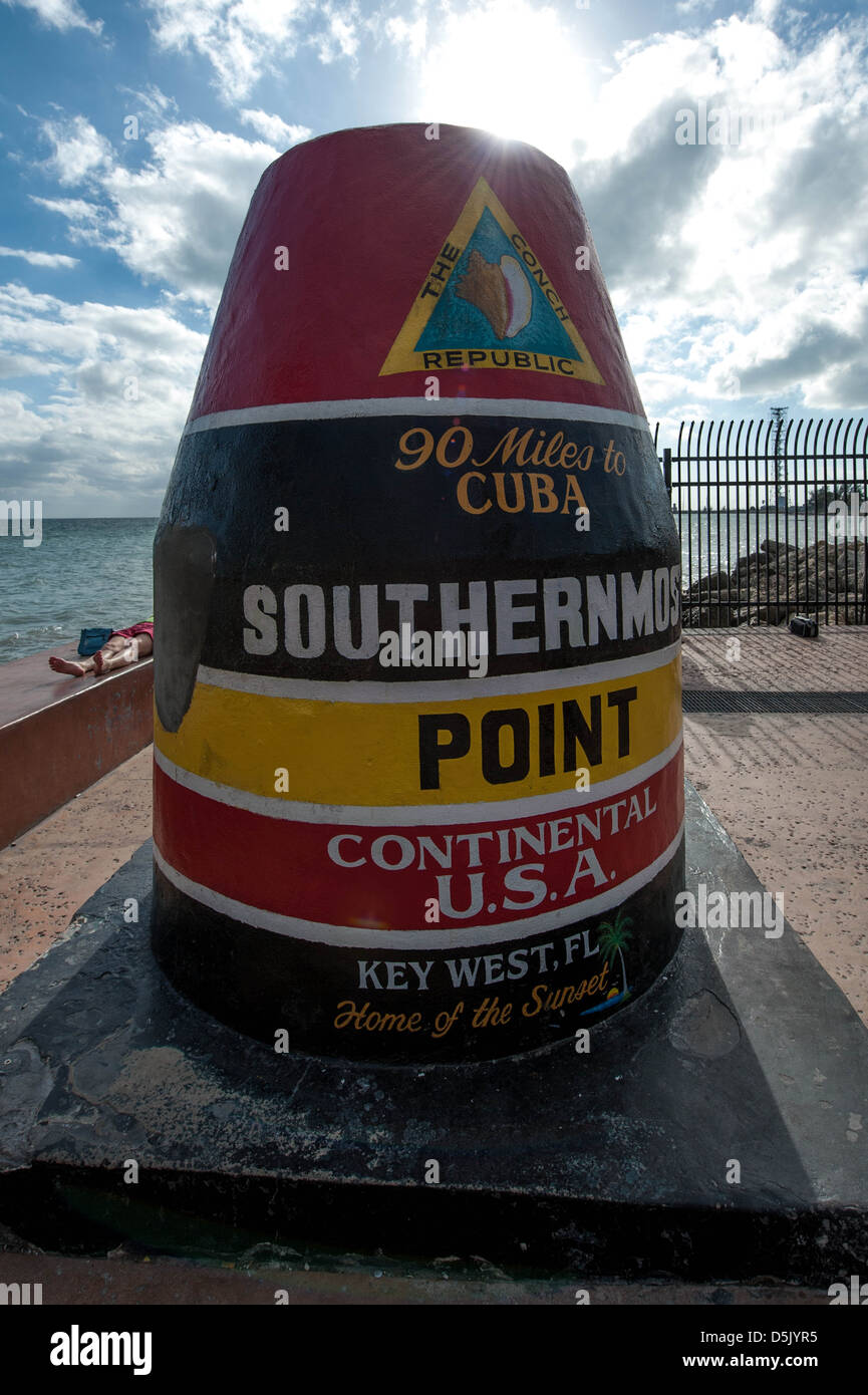 Southernmost point marker in Key west Stock Photo Alamy