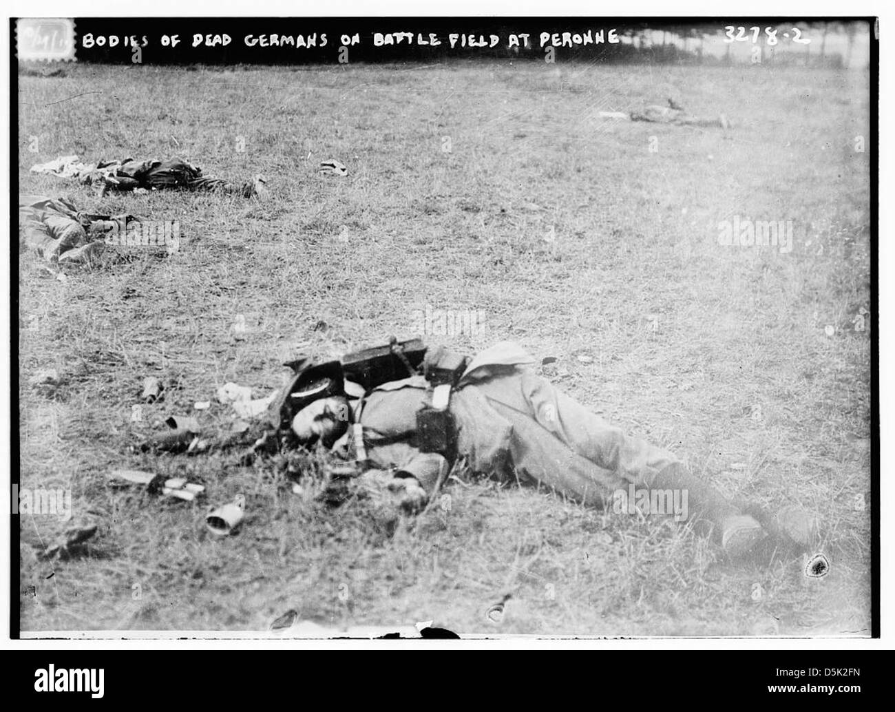 Bodies of dead Germans on battle field at Peronne (LOC) Stock Photo