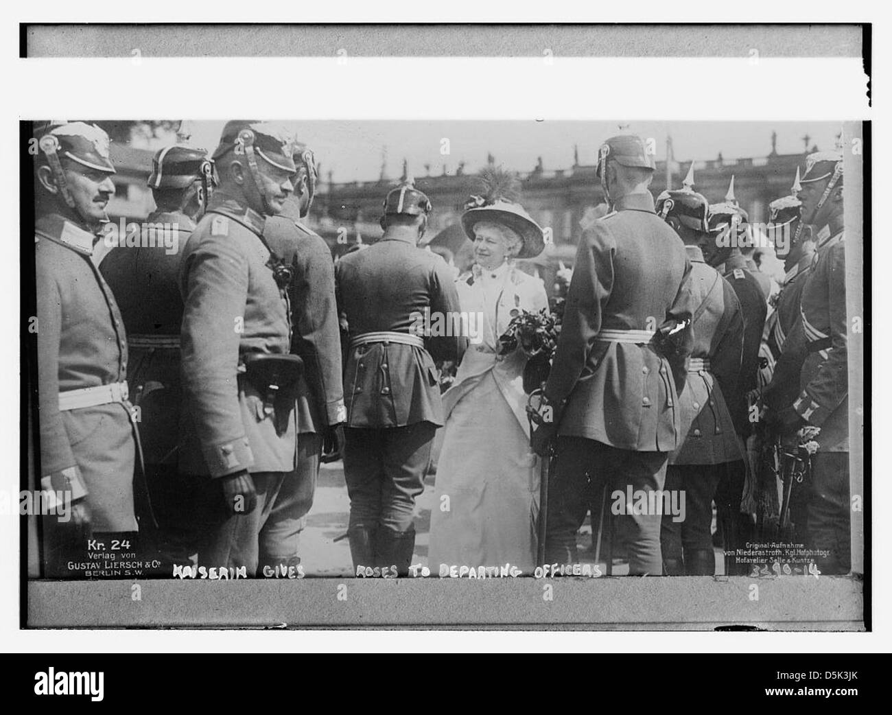 Kaiserin gives roses to departing officers (LOC) Stock Photo