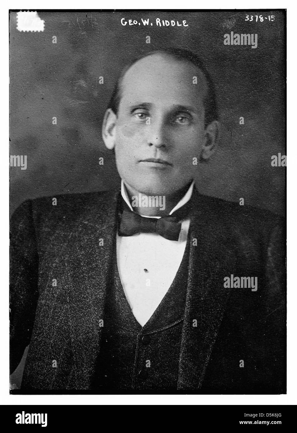 Geo Riddle A photograph of Geo. W. Riddle, an individual captured in a historical ...