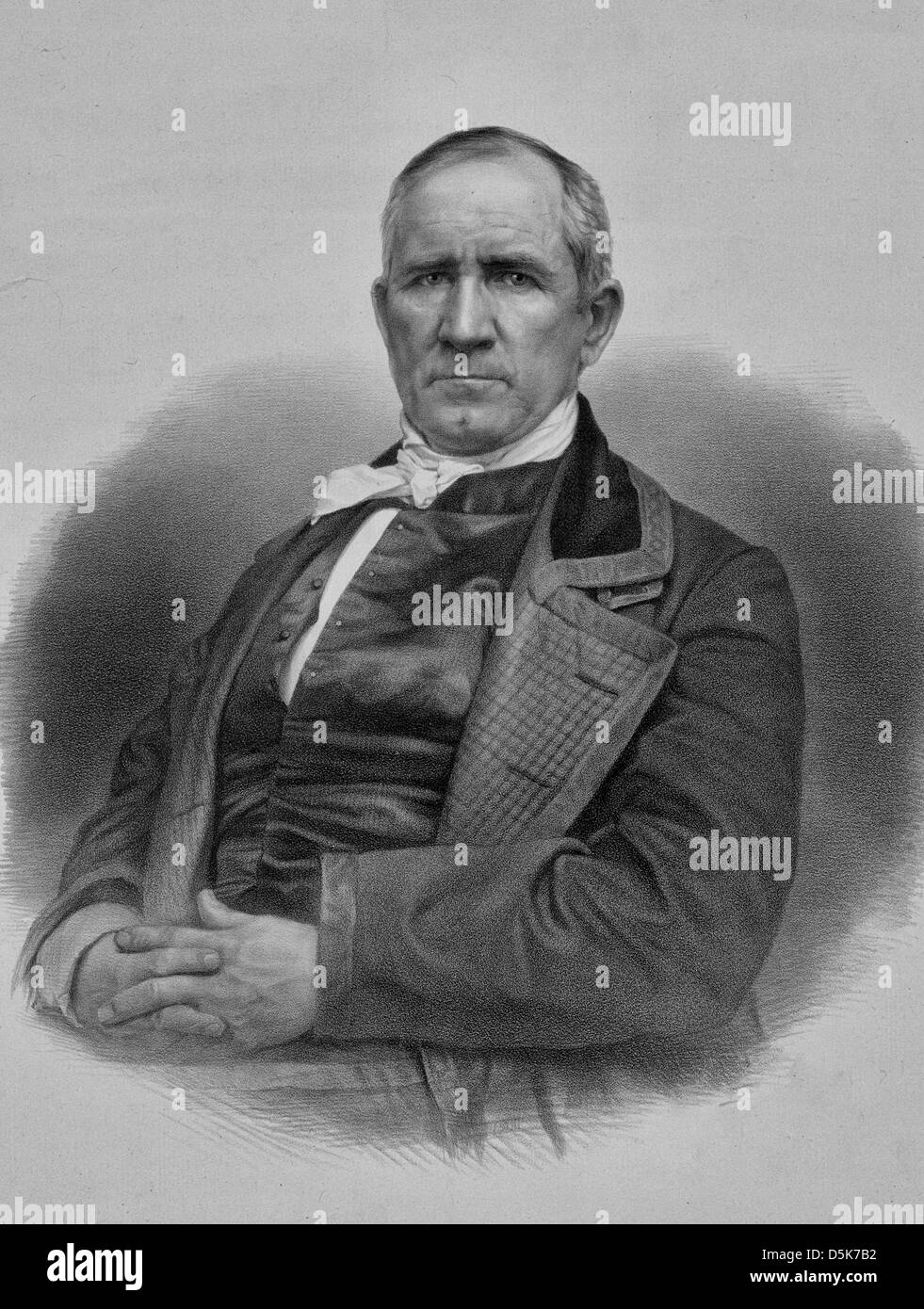 Samuel 'Sam' Houston was a nineteenth-century American statesman, politician, and soldier. He is best known for his leading role in bringing Texas into the United States, circa 1848 Stock Photo