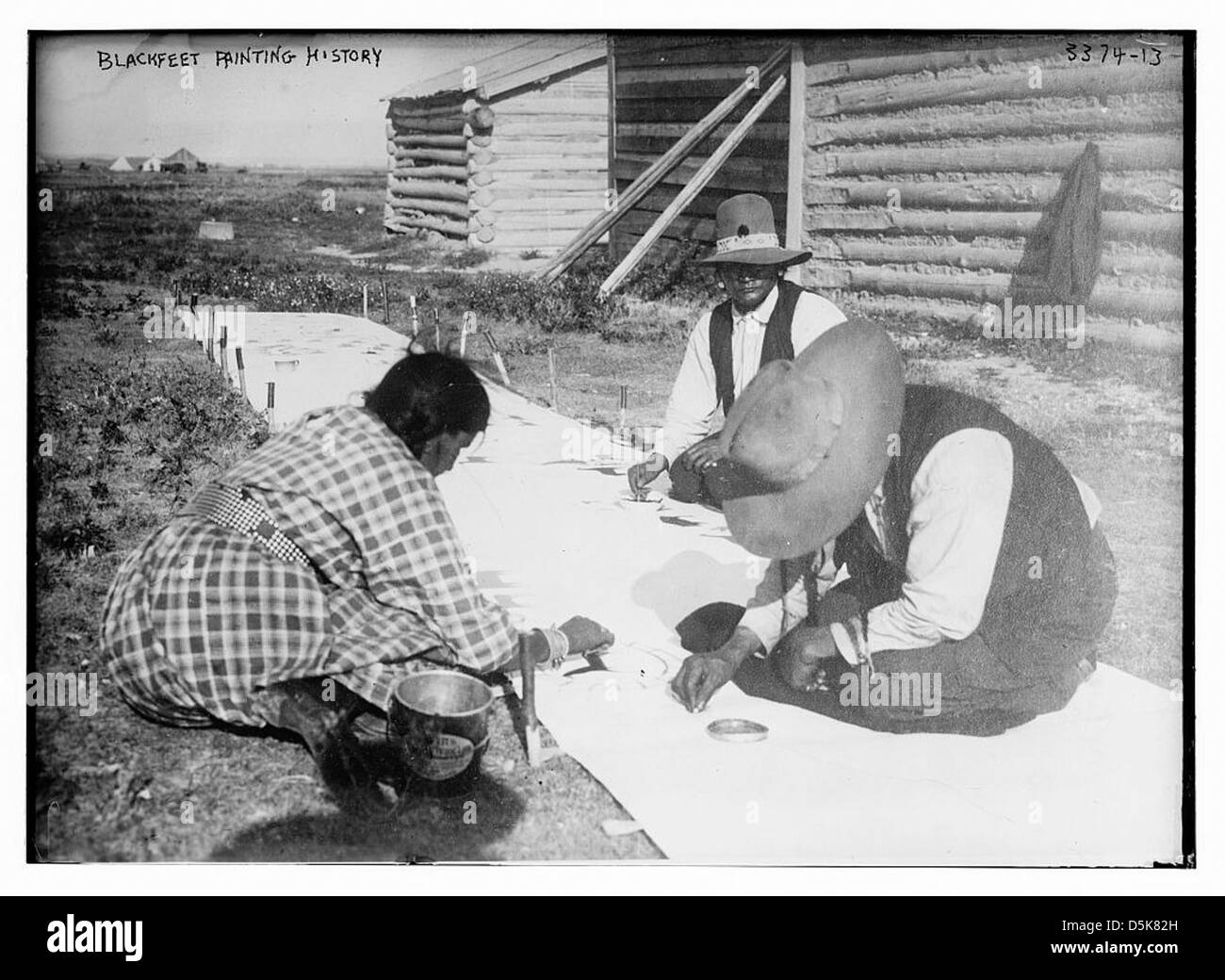 Blackfeet painting history (LOC) Stock Photo