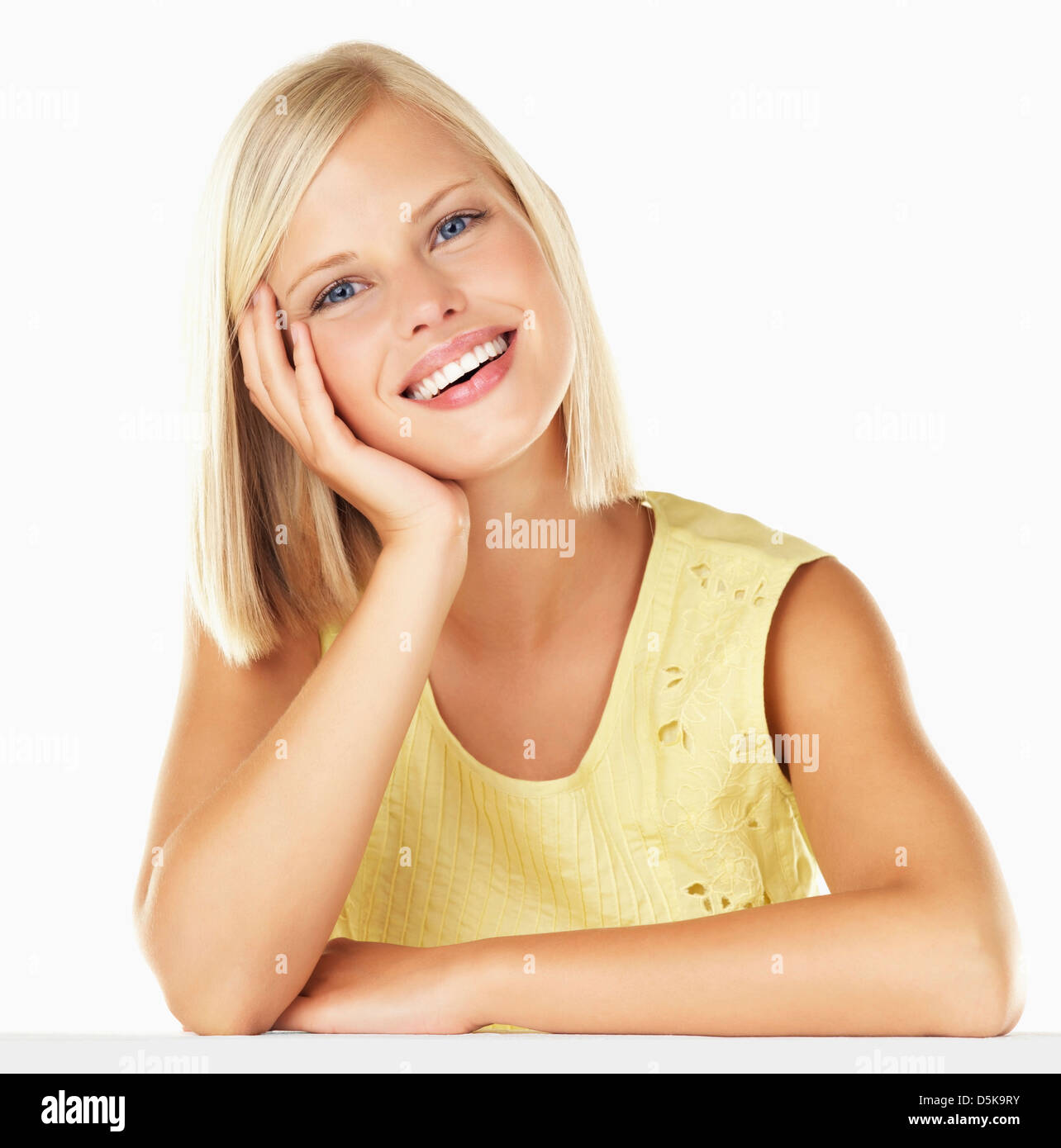 Portrait joyful blonde woman hi-res stock photography and images - Alamy
