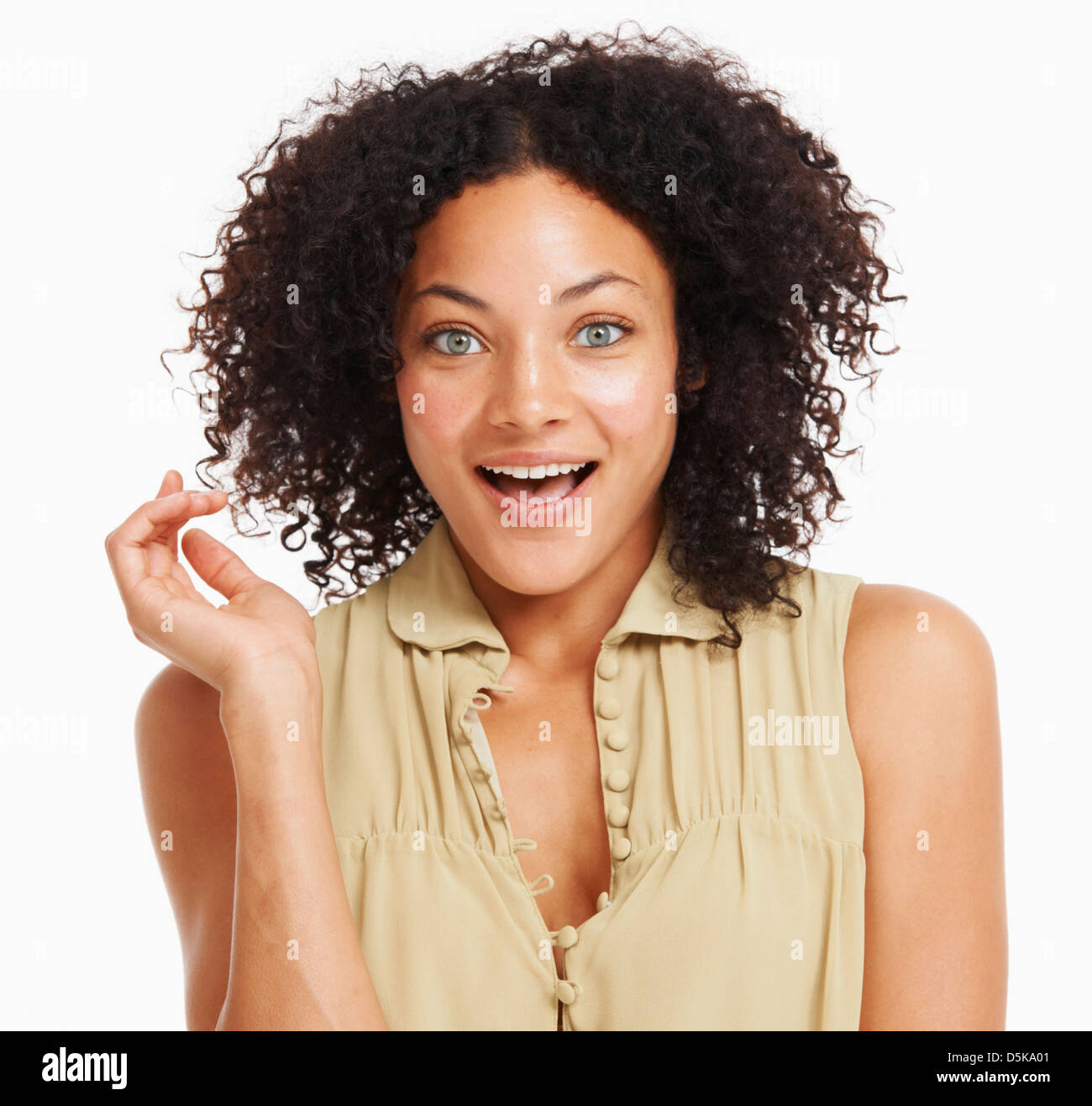 Young woman one eyebrow raised hires stock photography and images Alamy
