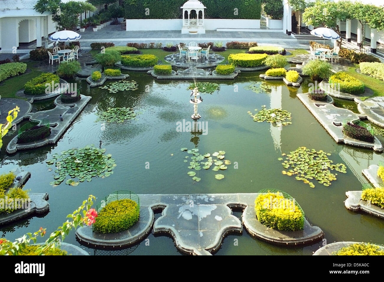 Water Garden Lake Palace Udaipur Rajasthan India Stock Photo