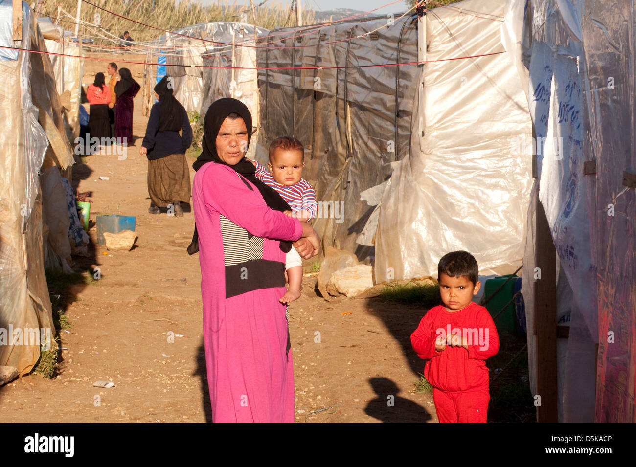 Syrian Refugees at El Minie, Northern Lebanon Stock Photo