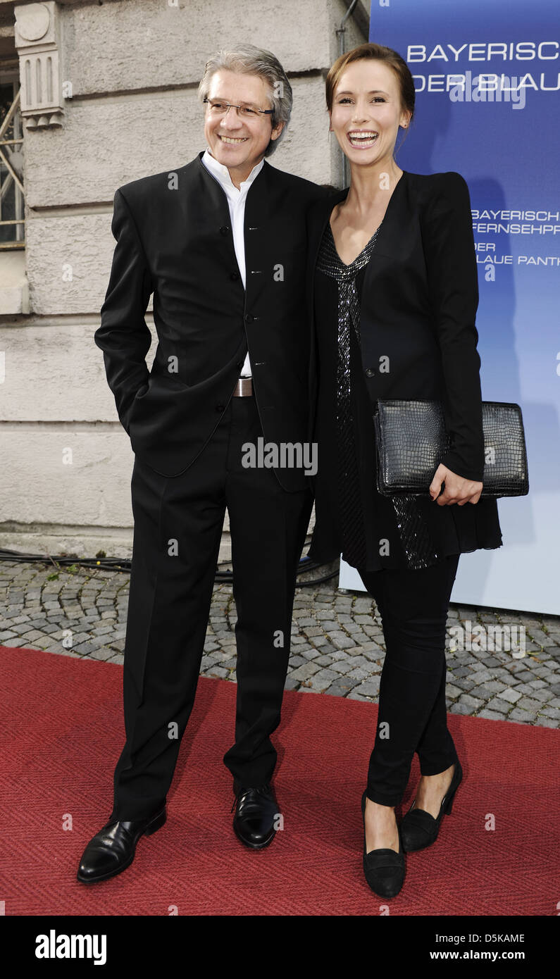 Peri Baumeister and Ar Ortmair at bavarian TV Award (Bayerischer Fernsehpreis 2011) at Prinzregentheater (theatre) Munich, Stock Photo