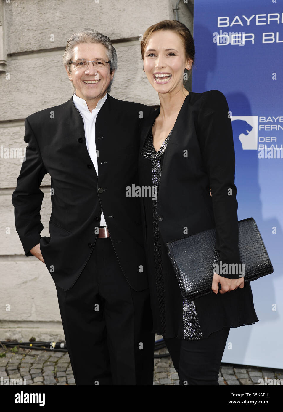 Peri Baumeister and Arno Ortmair at bavarian TV Award (Bayerischer Fernsehpreis 2011) at Prinzregentheater (theatre). Munich, Stock Photo