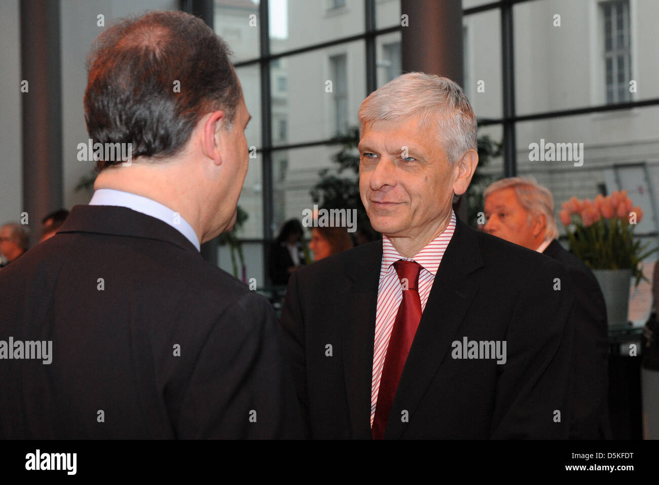 guest at manager meeting ofgerman telekom at Atrium. Berlin, Germany - 06.04.2011. Stock Photo