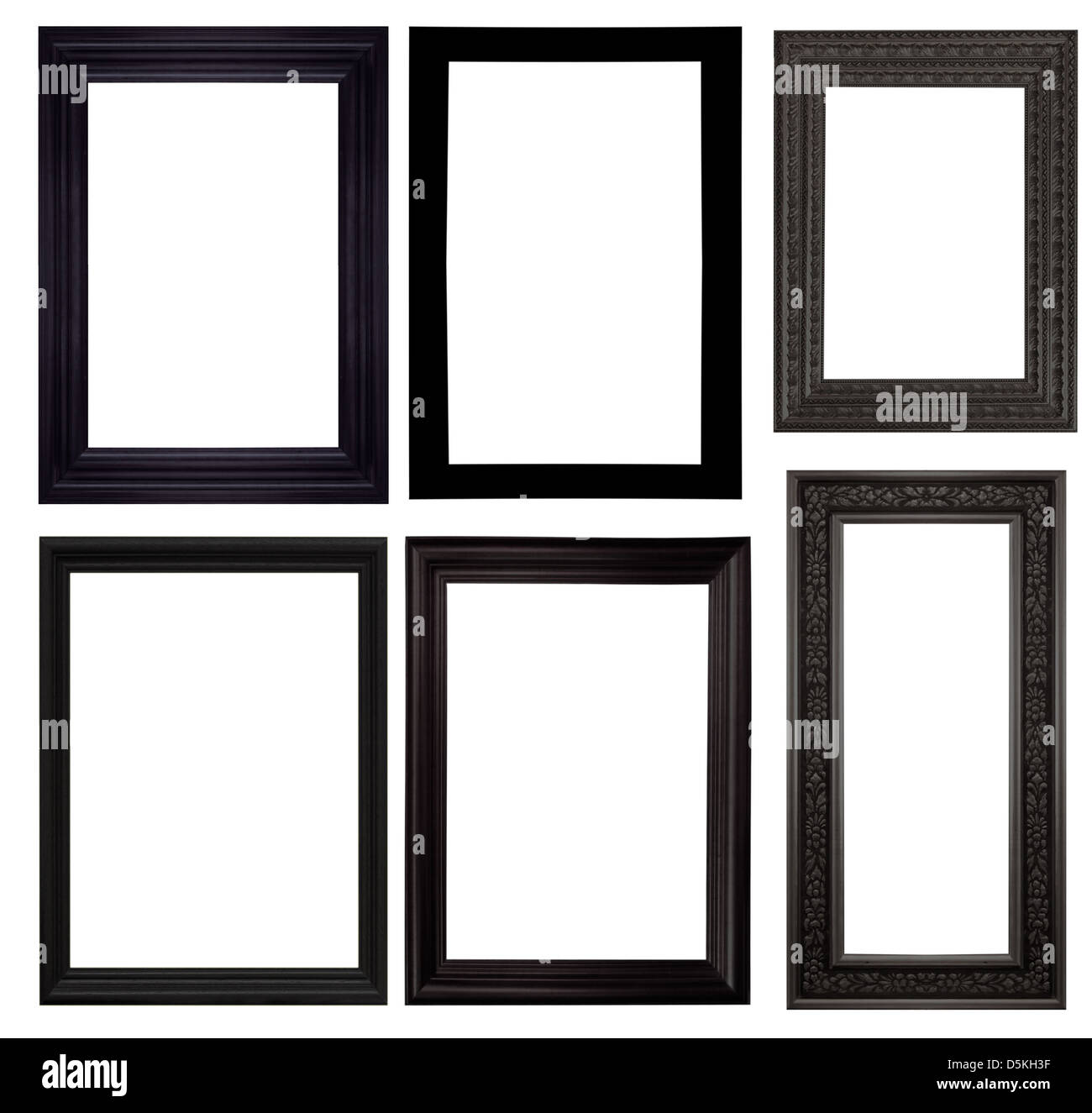 Set of black frames isolated white background Stock Photo Alamy