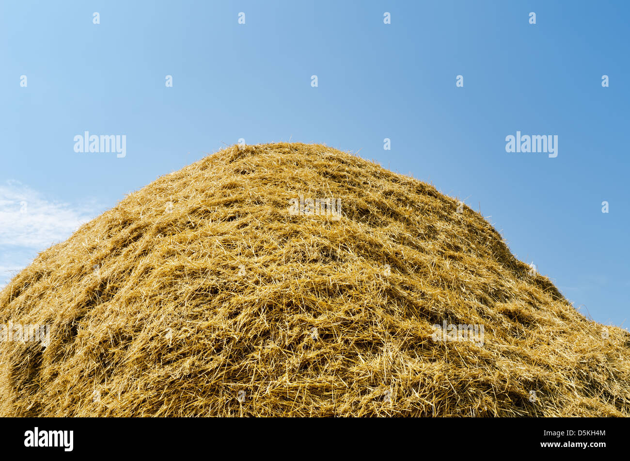 haystack of straw heap under cloudy sky Stock Photo Alamy
