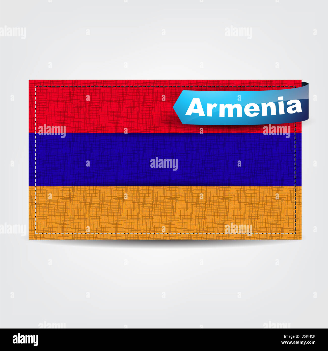 Fabric texture of the flag of Armenia with a blue bow Stock Photo - Alamy