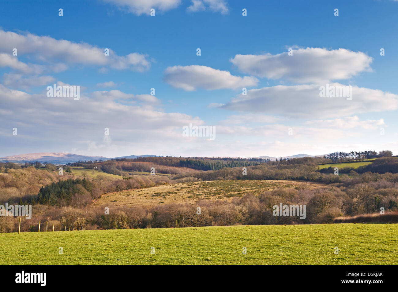 Dartmoor National Park as seen from the hills above Jacobstowe near