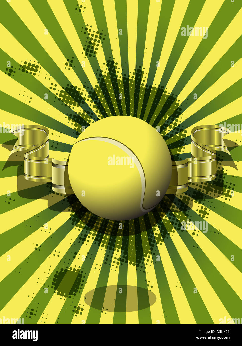 illustration tennis ball on a green background Stock Photo - Alamy