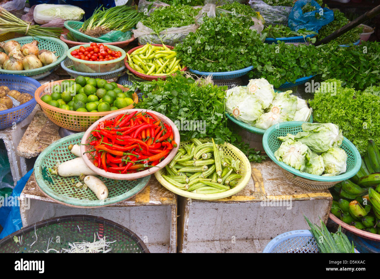 Hue a former imperial capital city Vietnam a historic landmark Food stalls are common  street food freshly prepared cooked Stock Photo