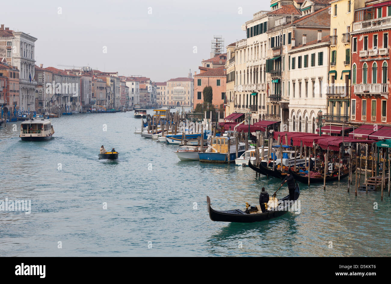 The Grand Canal  the major waterway and main street of the historic Renaissance city of Venice. Stock Photo