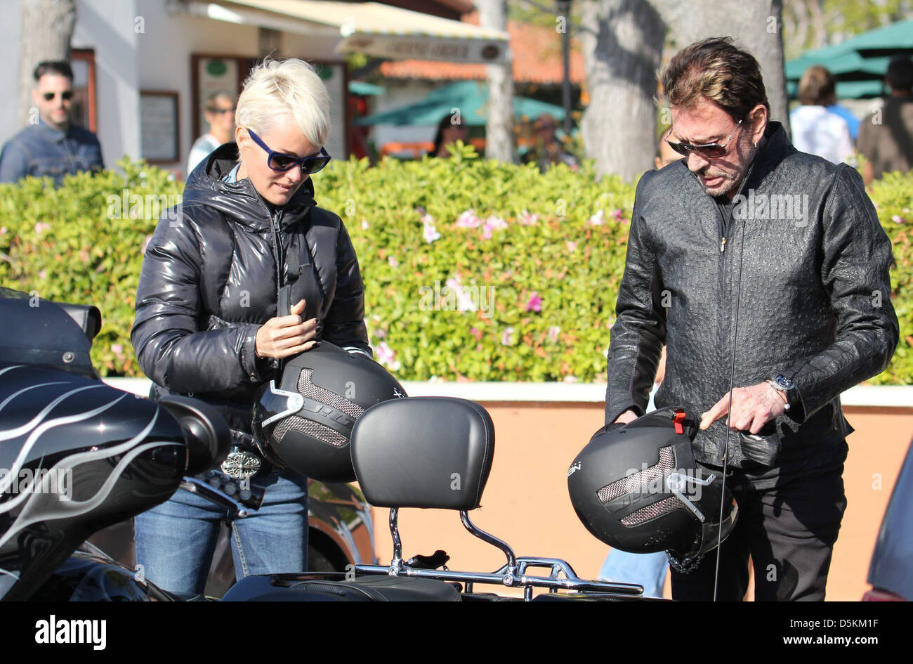 Aging French Rocker Johnny Hallyday Opts For A 3 Wheel Harley Stock Photo Alamy