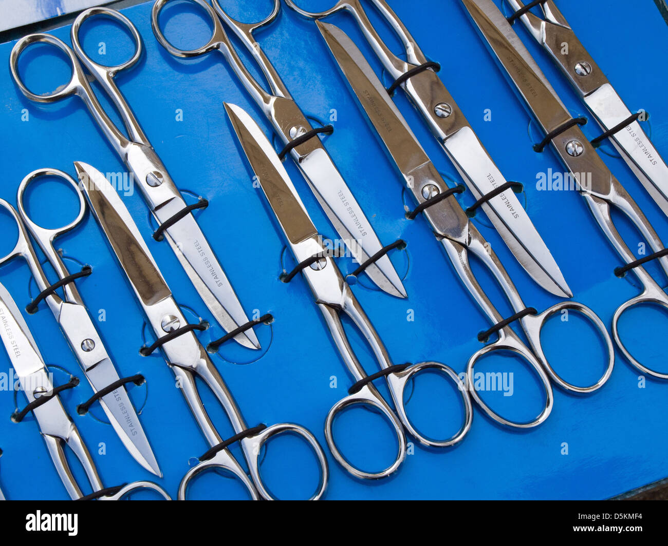 street market - steel scissors Stock Photo - Alamy