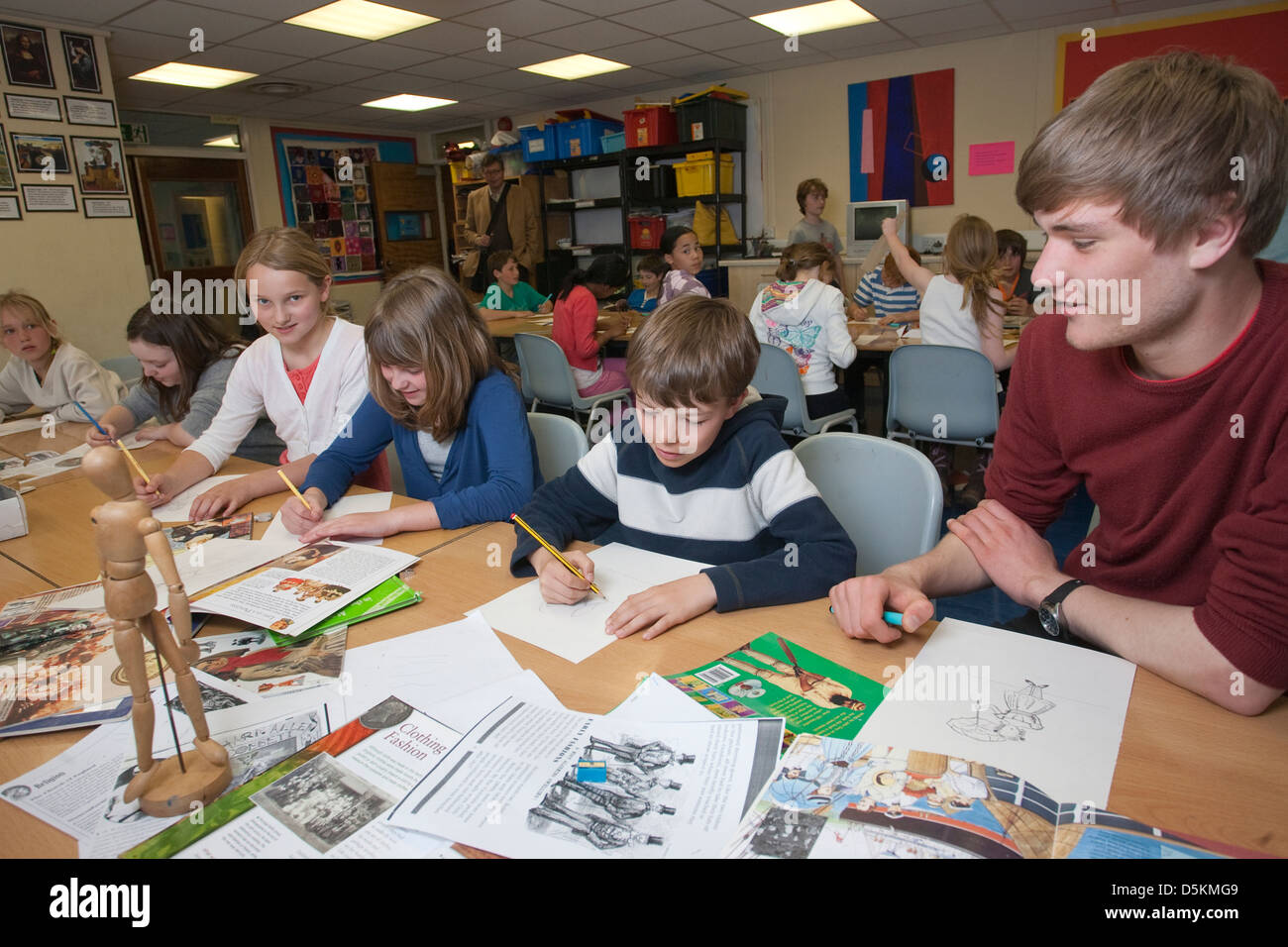 Year 6 (11 year olds) at Holy Trinity Pewley Down School, Guildford, Surrey, England, UK Stock Photo