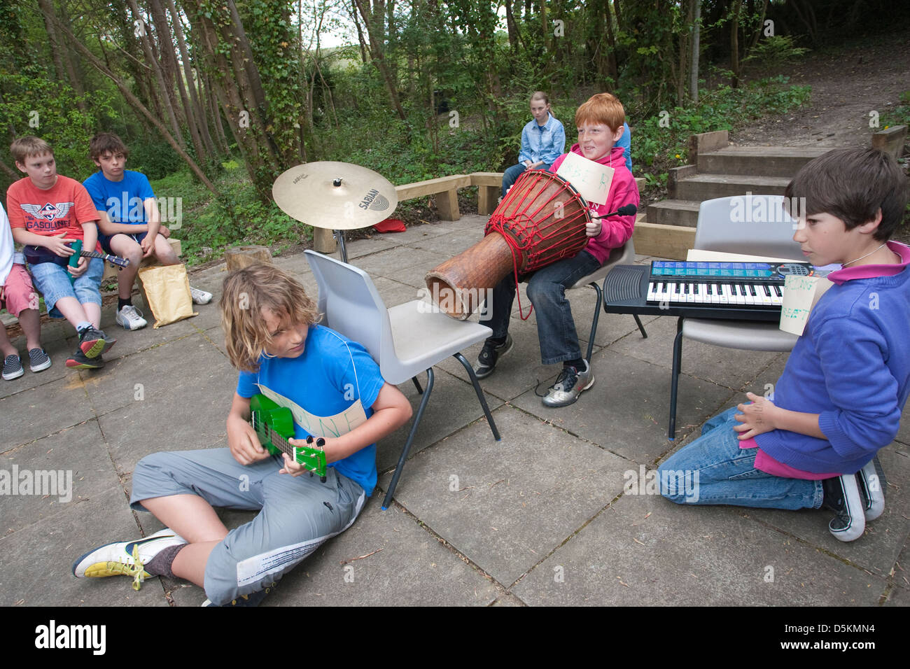 Year 6 (11 year olds) at Holy Trinity Pewley Down School, Guildford, Surrey, England, UK Stock Photo