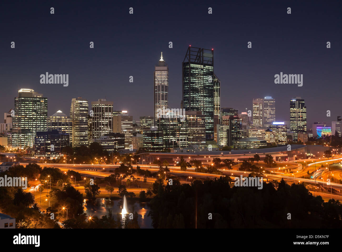 Perth panorama at night Stock Photo
