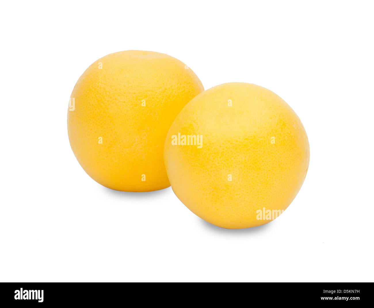 two grapefruits on a white background(path included) Stock Photo