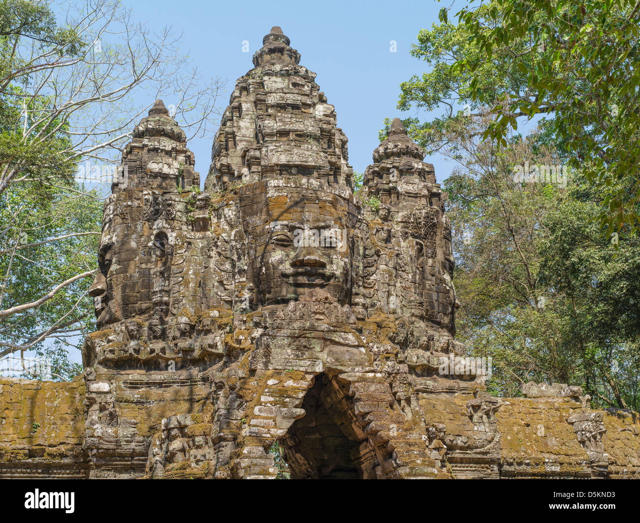 North Gate. Angkor Thom. Angkor Archaeological Park. Siem Reap. Cambodia Stock Photo