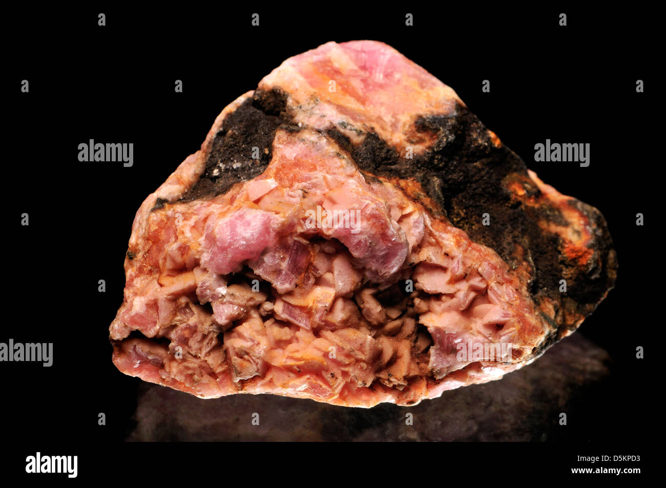 Rhodochrosite (pink Manganese carbonate) Stock Photo