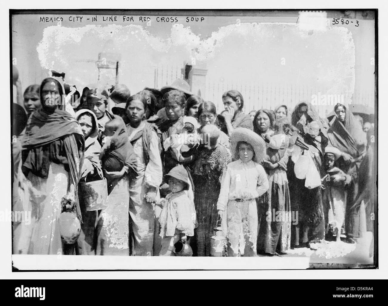 Mexico City -- in line for Red Cross soup (LOC) Stock Photo