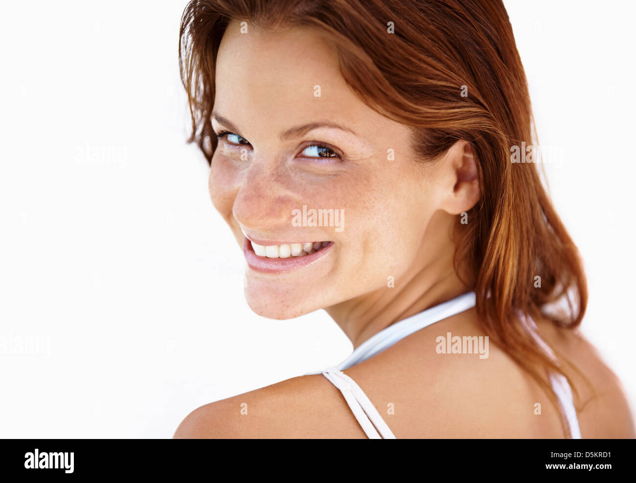 Studio portrait of pretty woman Stock Photo - Alamy