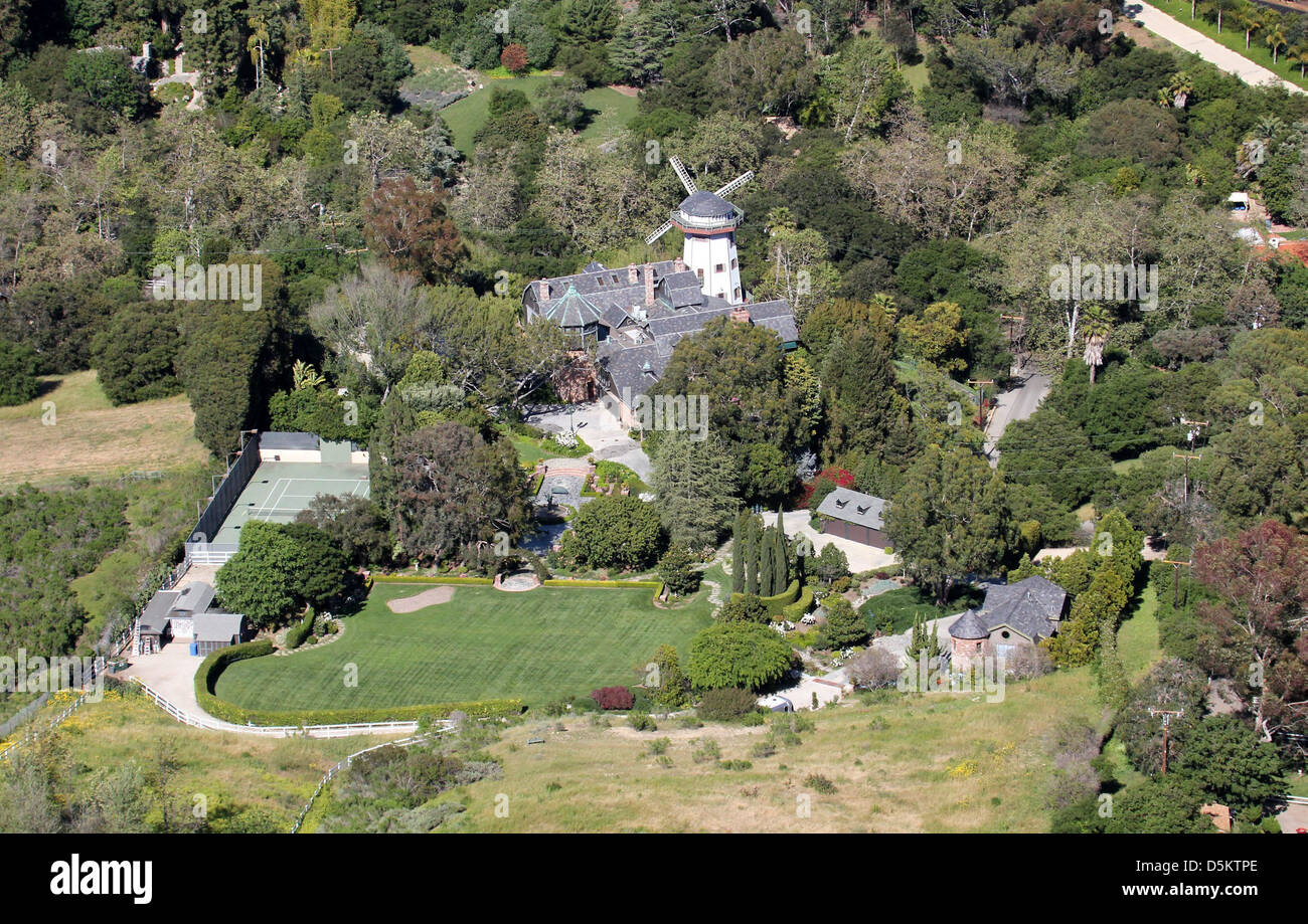 Aerial View Of Thomas Gottschalk S Windmill And Home In Malibu