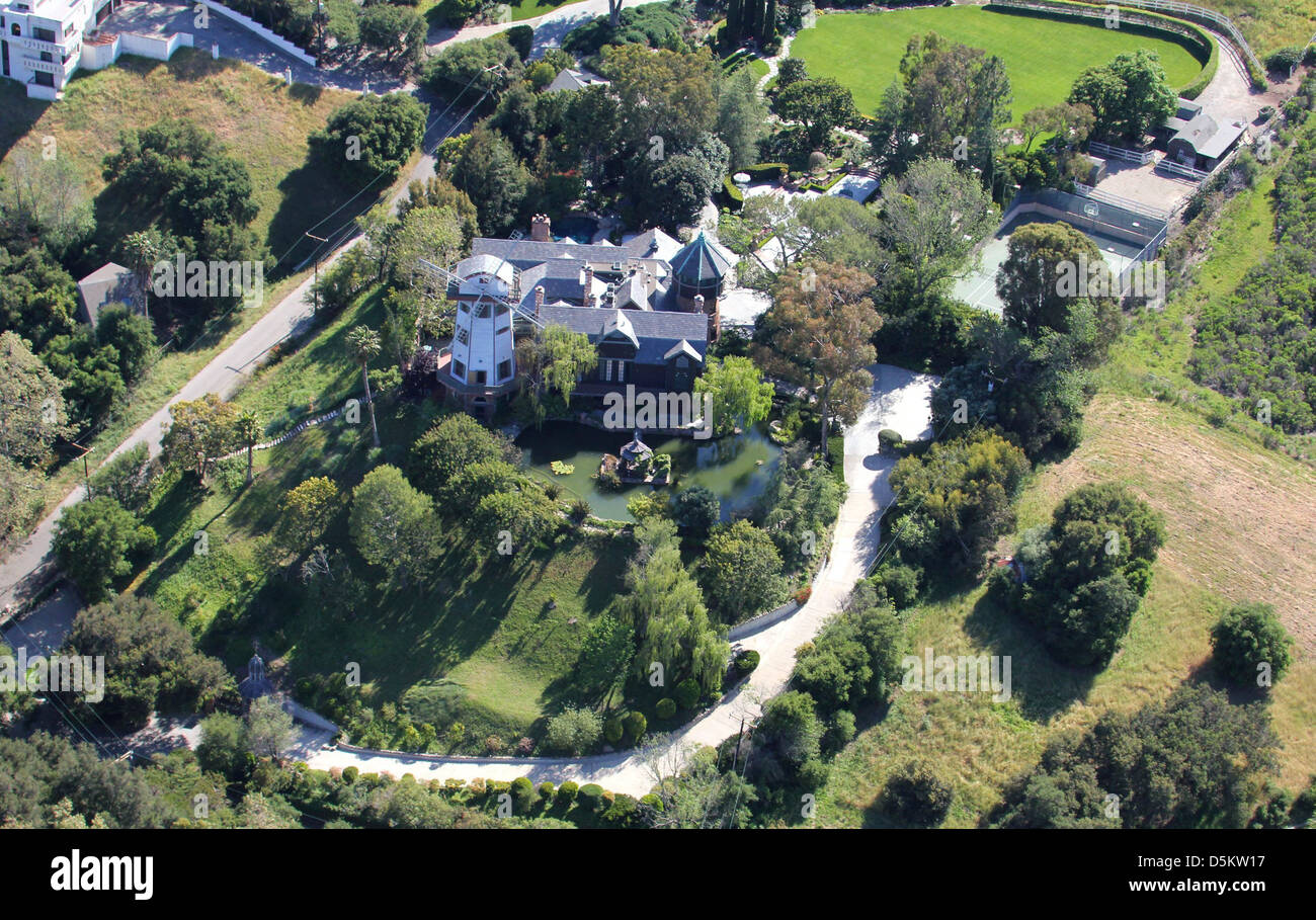 Aerial View Of Thomas Gottschalk S Windmill And Home In Malibu