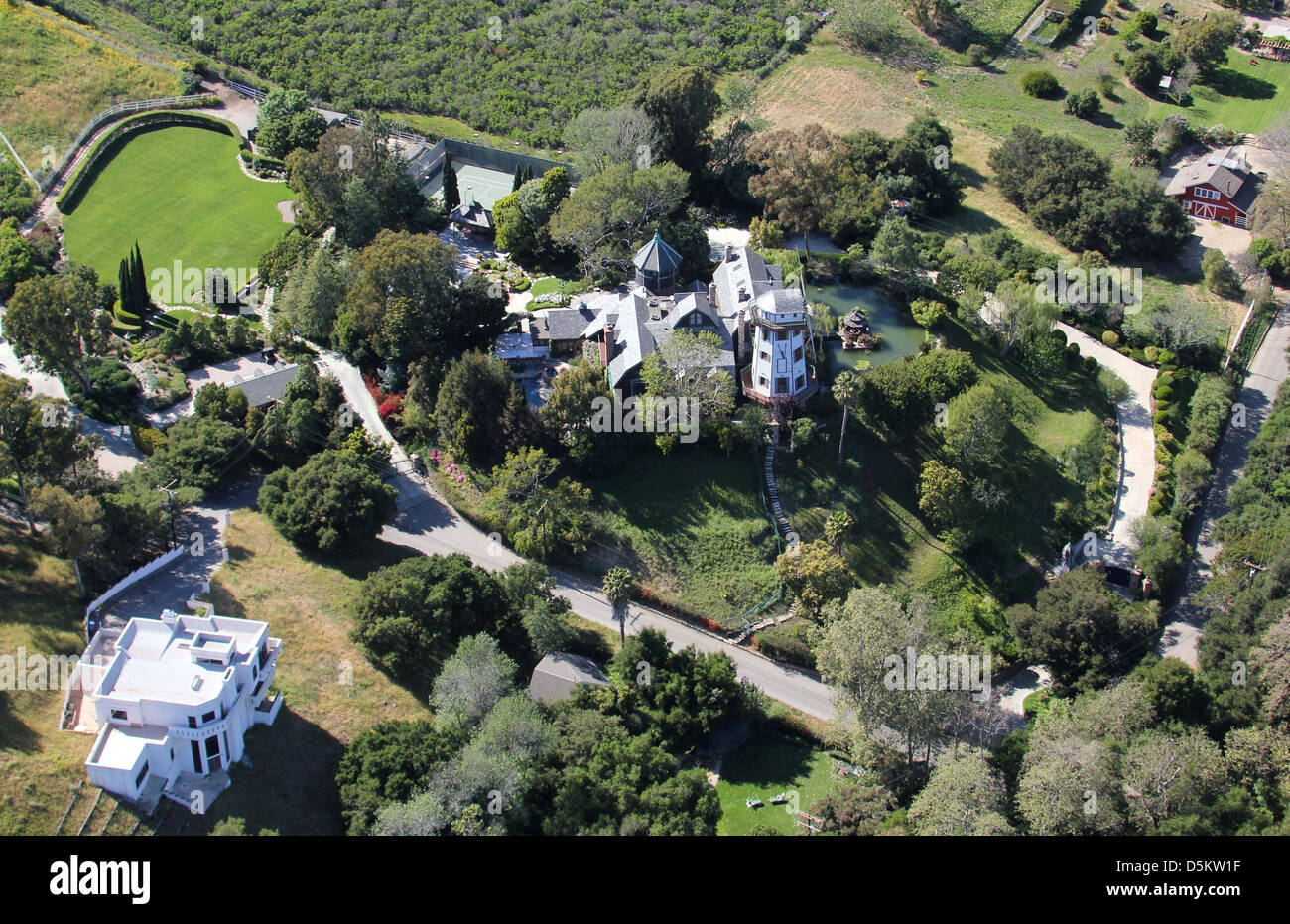 Aerial View Of Thomas Gottschalk S Windmill And Home In Malibu