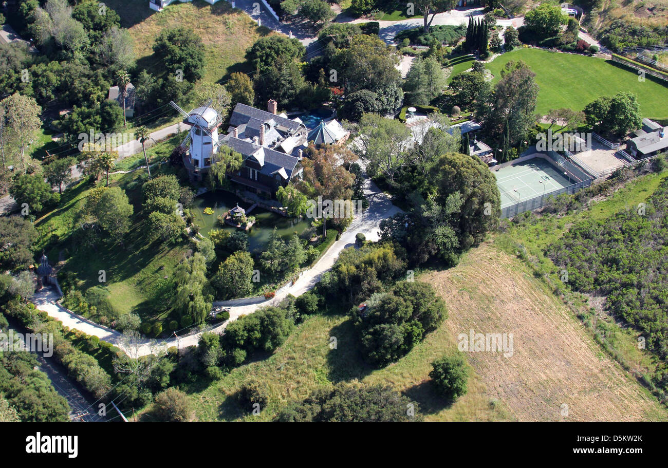 Aerial View Of Thomas Gottschalk S Windmill And Home In Malibu