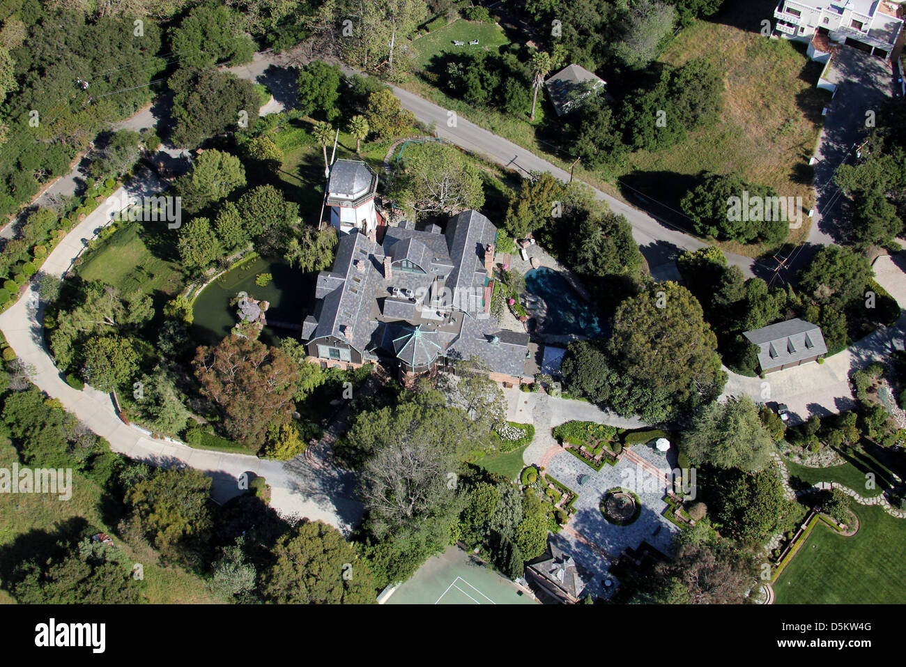 Aerial View Of Thomas Gottschalk S Windmill And Home In Malibu
