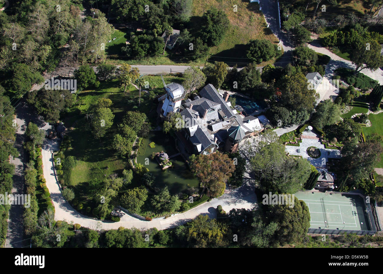 Aerial View Of Thomas Gottschalk S Windmill And Home In Malibu
