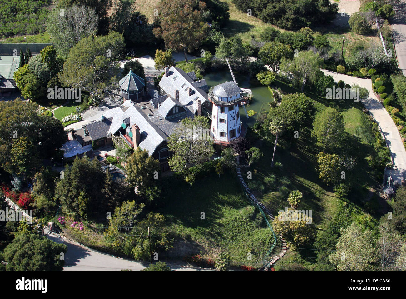Aerial View Of Thomas Gottschalk S Windmill And Home In Malibu