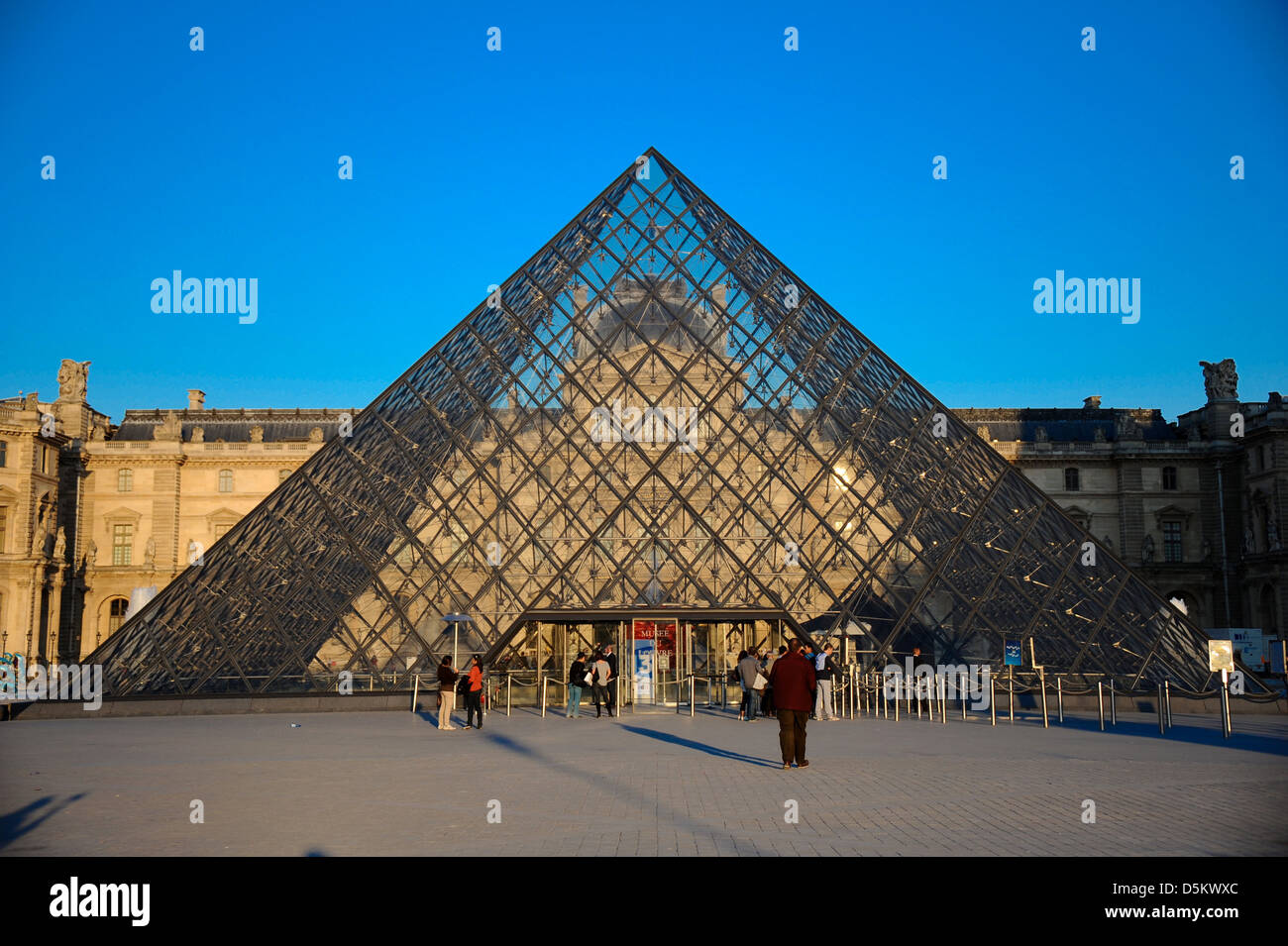 General View Of Musee Du Louvre And Pyramid Of Glass, The Most Visited 