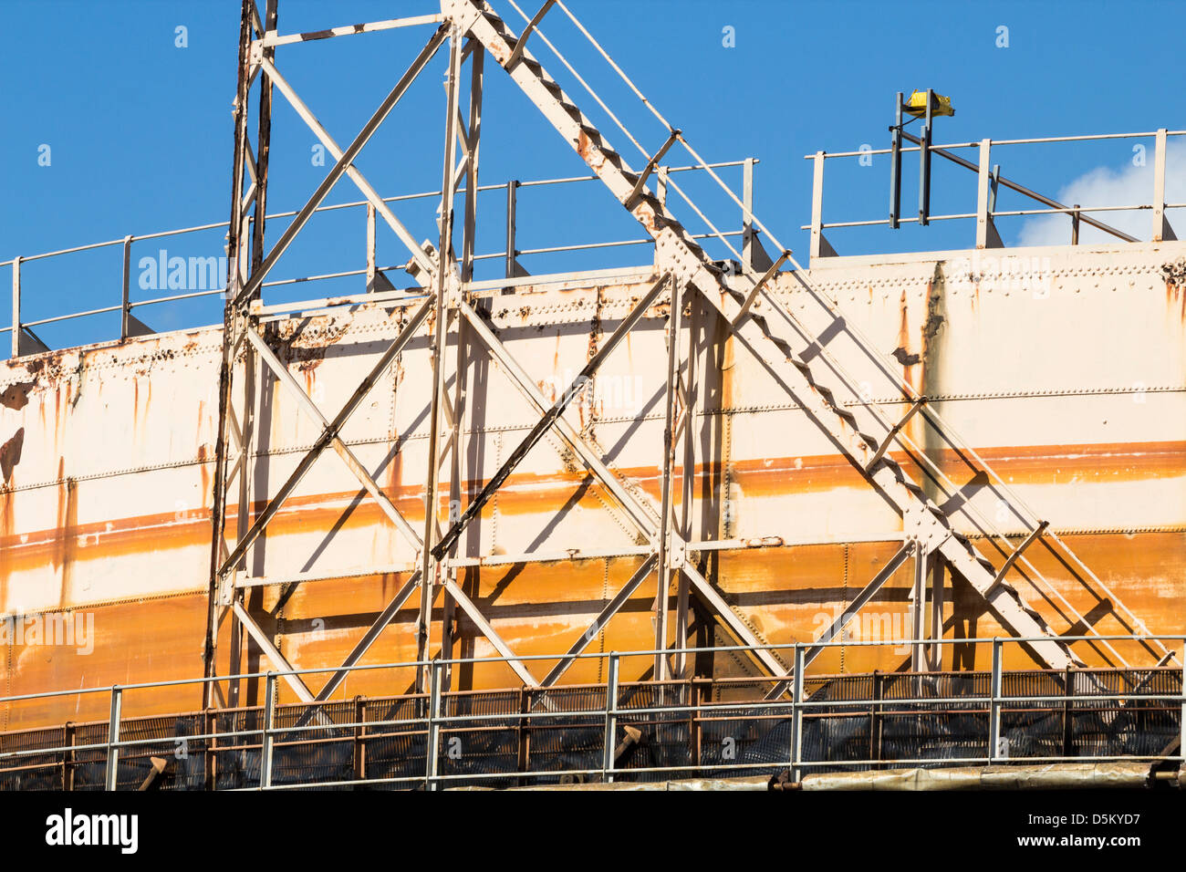 Old Gas storage tank. UK Stock Photo Alamy