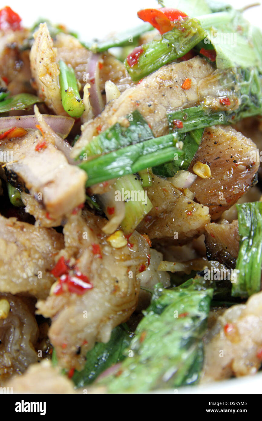 Thai food , Nam Tok Moo (Grilled Pork Salad Stock Photo - Alamy